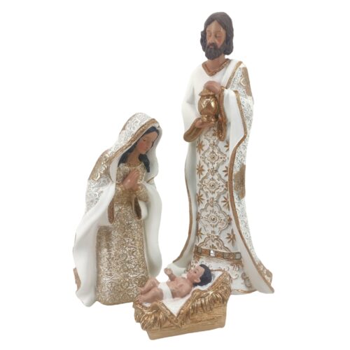 Holy Family Set Of 3 Champagne/White