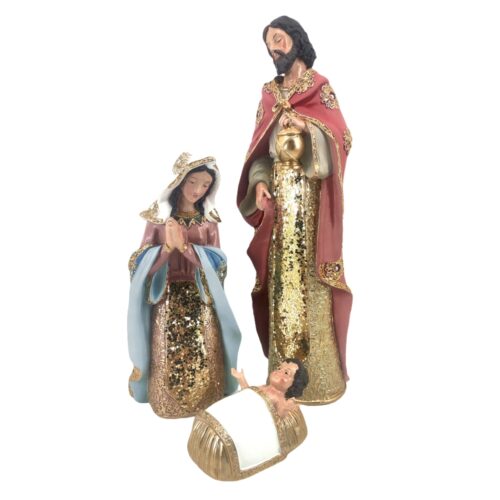 Holy Family Set of 3 Coloured/Gold