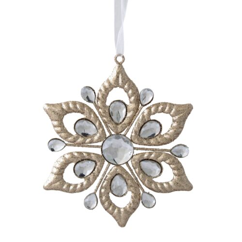 Jewelled Star Hanging Ornament Champagne