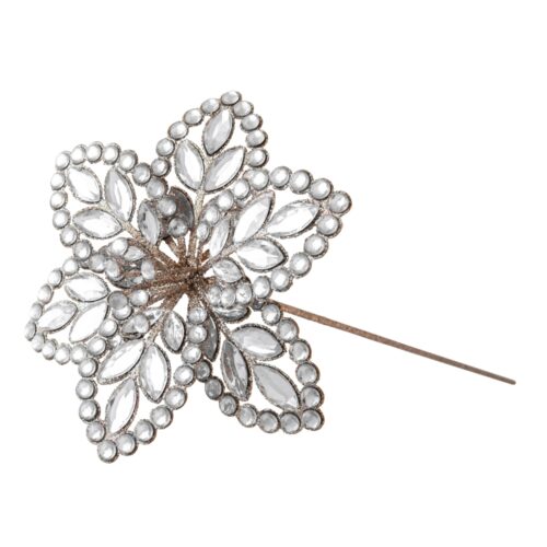 Jewelled Poinsettia Stem Clear