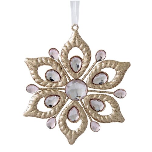 Jewelled Star Hanging Ornament Pink