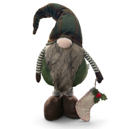 Plaid Gnome Green Doorstop