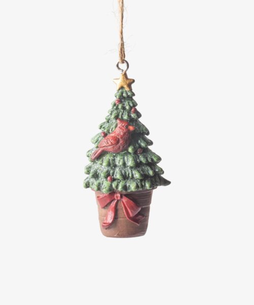 Potted Tree with Cardinal, HO