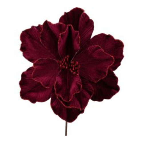 Magnolia Clip On Burgundy