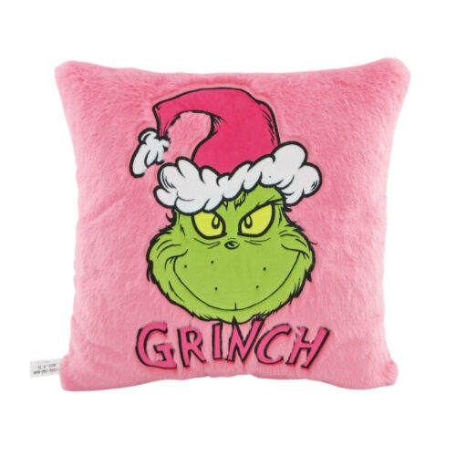 Grinch Cushion, Grinch in Pink