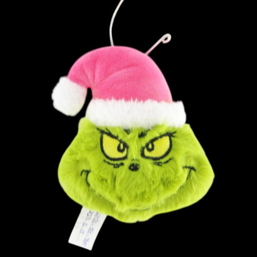Pink Hat Grinch Plush Head