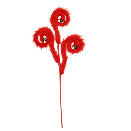 Grinch Pick-Red Fluffy Curly, with Bell