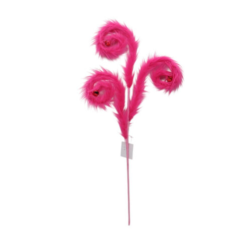 Grinch Pick- Dk Pink Fluffy Curly, with Bell