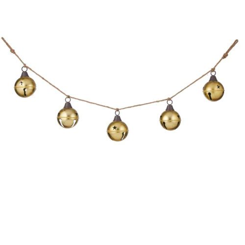 Gold Bell Garland, 5 Bells