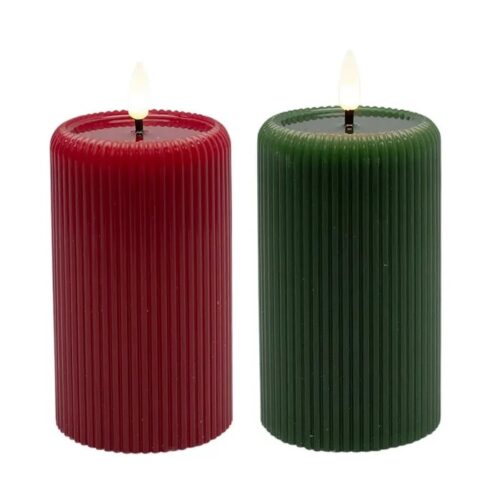 Pillar LED Flameless Candle, H12cm, 2 Ast