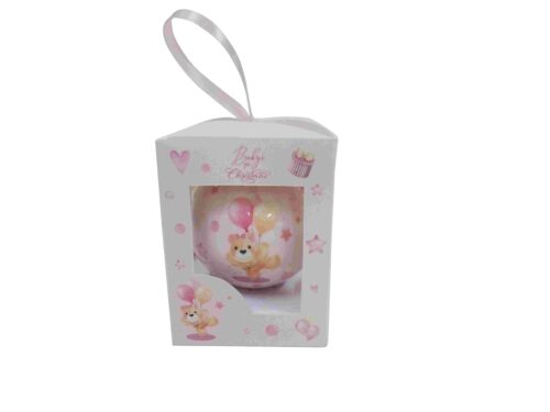 Baby's First Christmas Bauble-Pink