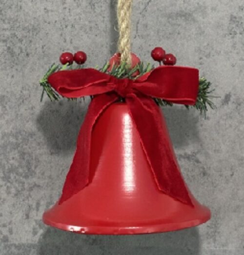 Metal Bell, Red with Bow