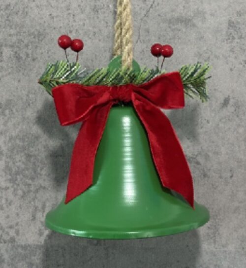 Metal Bell, Green with Bow