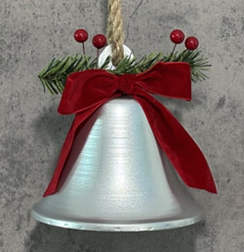 Metal Bell, Silver with Bow