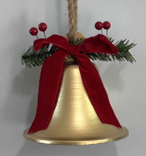 Metal Bell, Gold with Bow