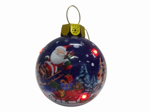 Deco Ball, Santa & Sleigh w LED