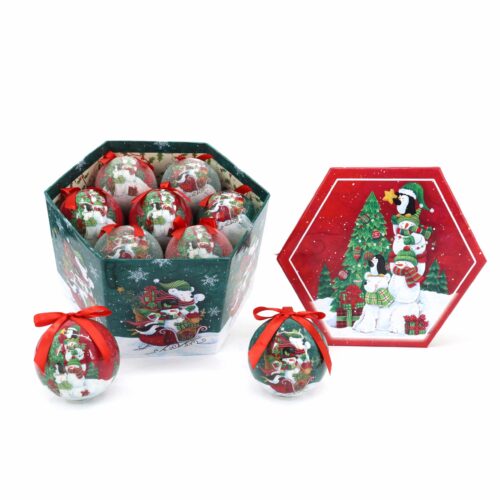 Deco Bauble Box- Snowman 14 Baubles