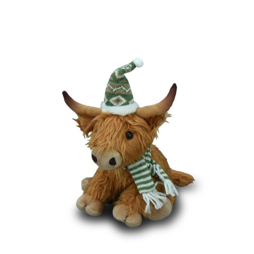 Christmas Plush, Highland Cow with Hat