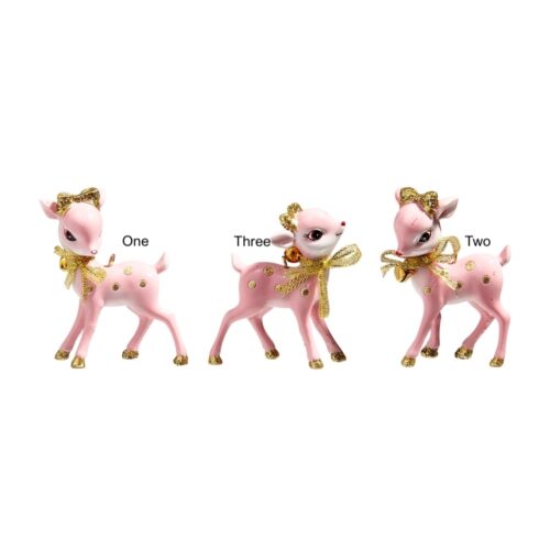 Jingle & Joy, Pink Retro Deer, 3 Ast