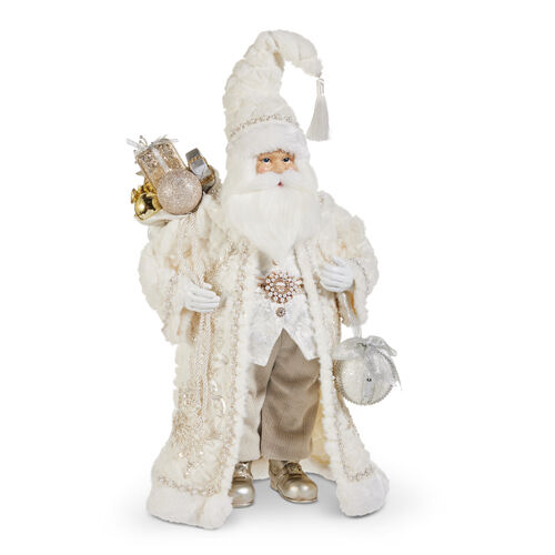 Northern Lights Father Christmas with White Fur Coat