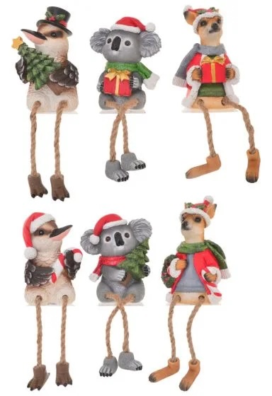 Aussie Christmas Animals - Dangly Legs 6 Asst