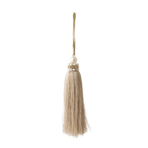Tassel with Pearl Hanging Ornament Champagne