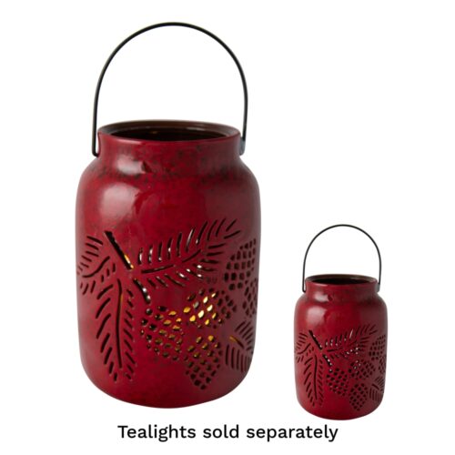 Lantern Pinecone Red Large