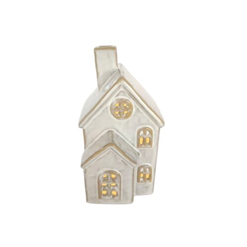 LED Tea light House Taupe Small