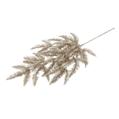 Glittery Hemlock Spray Champagne