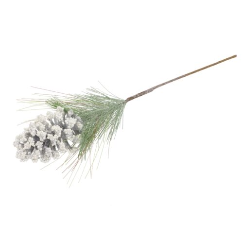 Spray- Glitter Pine Cone Spray, Silver