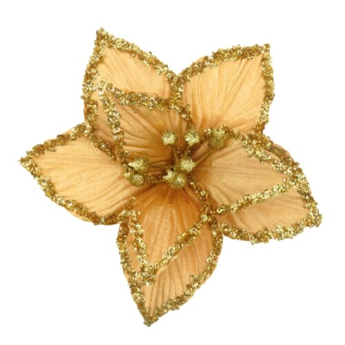 Poinsettia Clip On - Crust Edge Gold