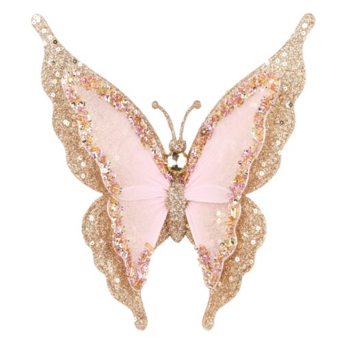 Butterfly Clip On - Pink Centre