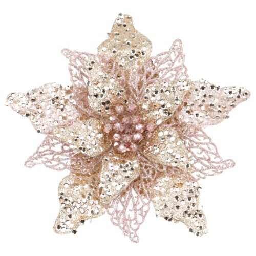 Poinsettia Clip On - Pink Ice