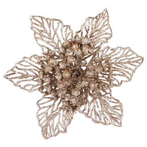 Poinsettia Clip On Skeleton Champagne