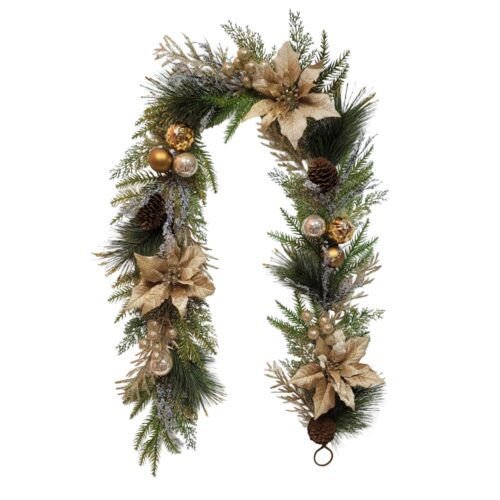 Garland Poinsettia Champagne/Copper