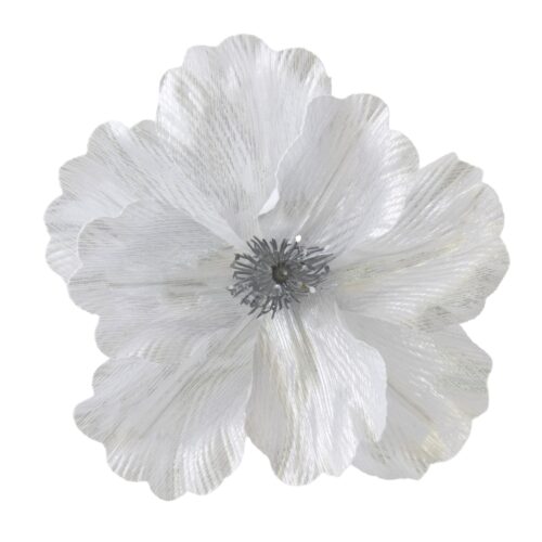 Magnolia Clip On  Soft Silver Stripe