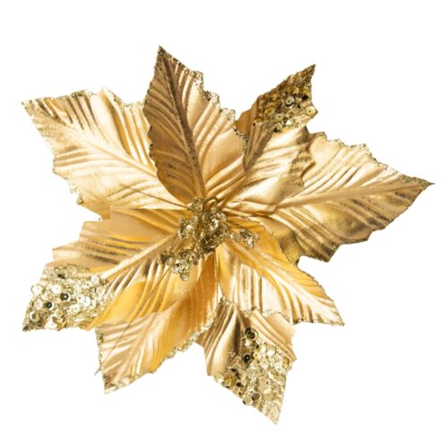Poinsettia Clip On - Jagged Edge Gold