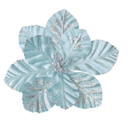 Magnolia Clip On - Blue/Silver Glitter