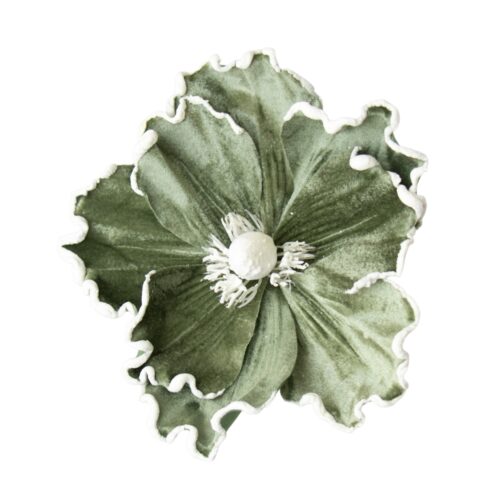 Magnolia Clip On Sage with White Centre