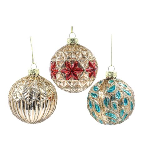 Bauble - Gold Red Blue