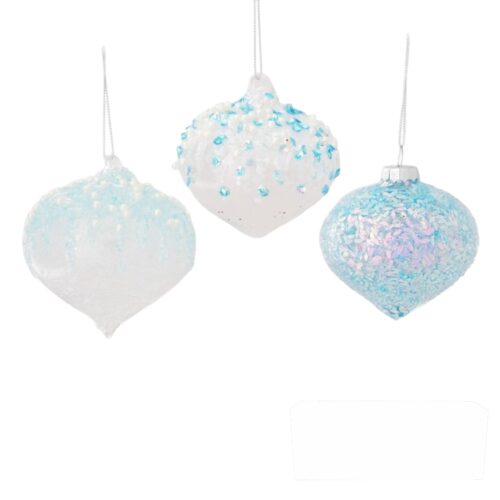 Bauble - Sky Blue/White Sultan 3 Ast