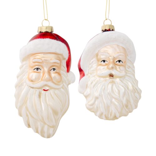 Santa Head Hanging Ornament 2 Asst