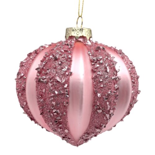 Bauble - Beaded Stripe Sultan Pink