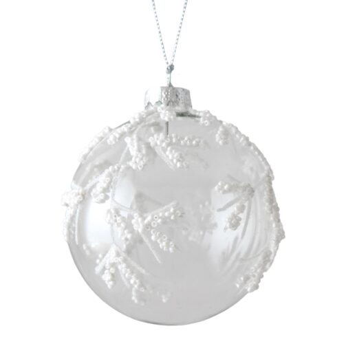 Bauble Clear with White Crust