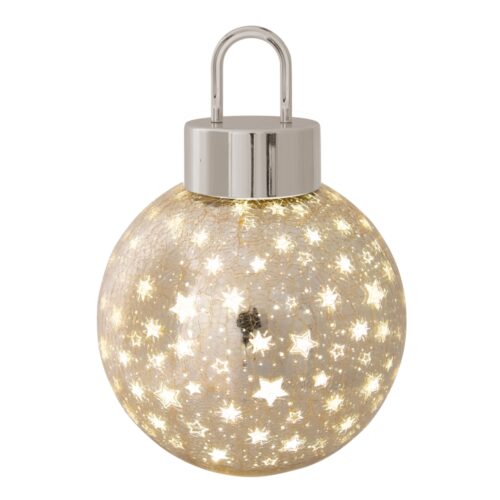 LED Bauble Lantern Champagne Crackle