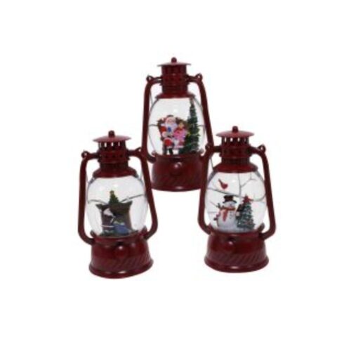 Glitter Globe Lanterns Red 3 Asst