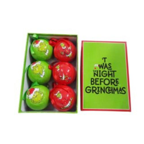 Grinch Baubles Set of 6
