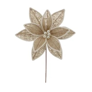 Mae Poinsettia Stem with Pearl