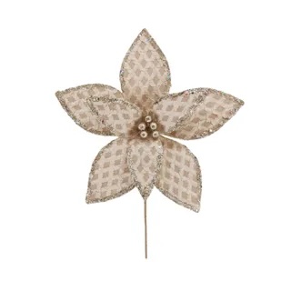 Ornate Poinsettia Stem, Gold