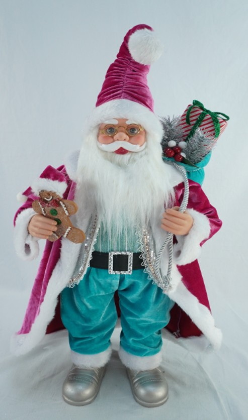 Large Pink Santa with Music